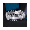 Chunky Big Dubai Jewelry Luxury CZ Dainty Bracelets for Women with Cubic Zirconia Stone Saudi White Gold Plated Bracelet