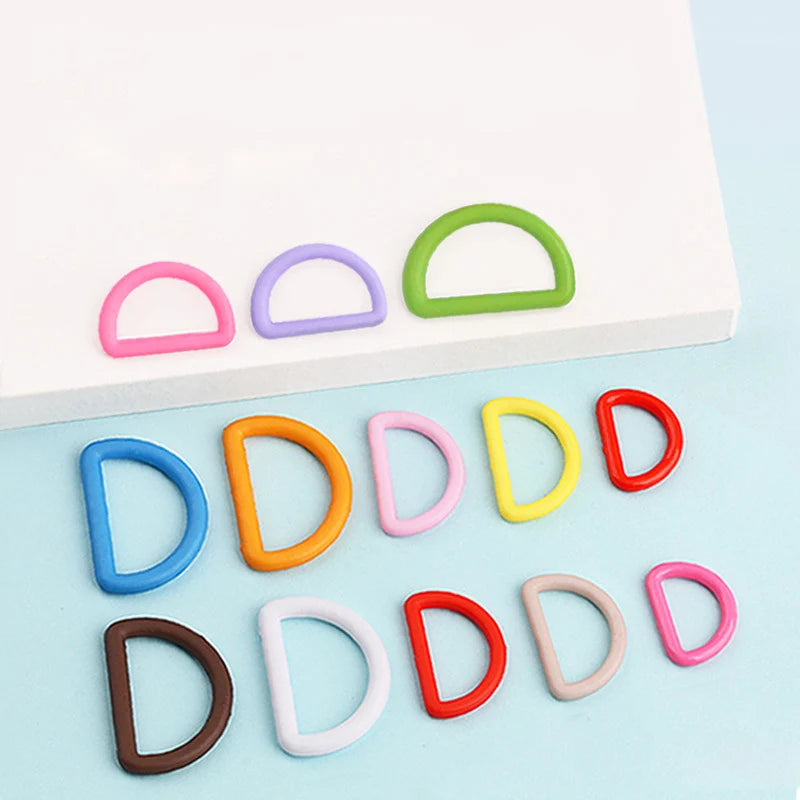 Colorful Nylon D-Shaped Ring Buckle Multi-Size Strap D Ring Fastener for Bags