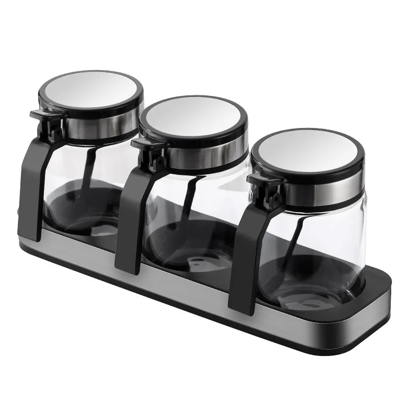 Spice Jar Seasoning Rack With Glass Bottles Spice Holder