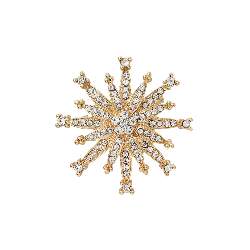 Weiman High Quality Crystal Starburst Brooch Pins Women's Dress Decorative Wedding Jewelry with Rhinestones Zinc Alloy Gift