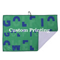 Eco Friendly Premium Quality Cleaning Golf Ball Towel Green Logo Printed Custom Waffle Golf Towels With Hook