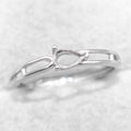 Semi Mount 4*6mm Sterling Silver Ring Pear Shape Empty Blank Support Claw Setting S925 Base Without Center Stone for DIY Inlay