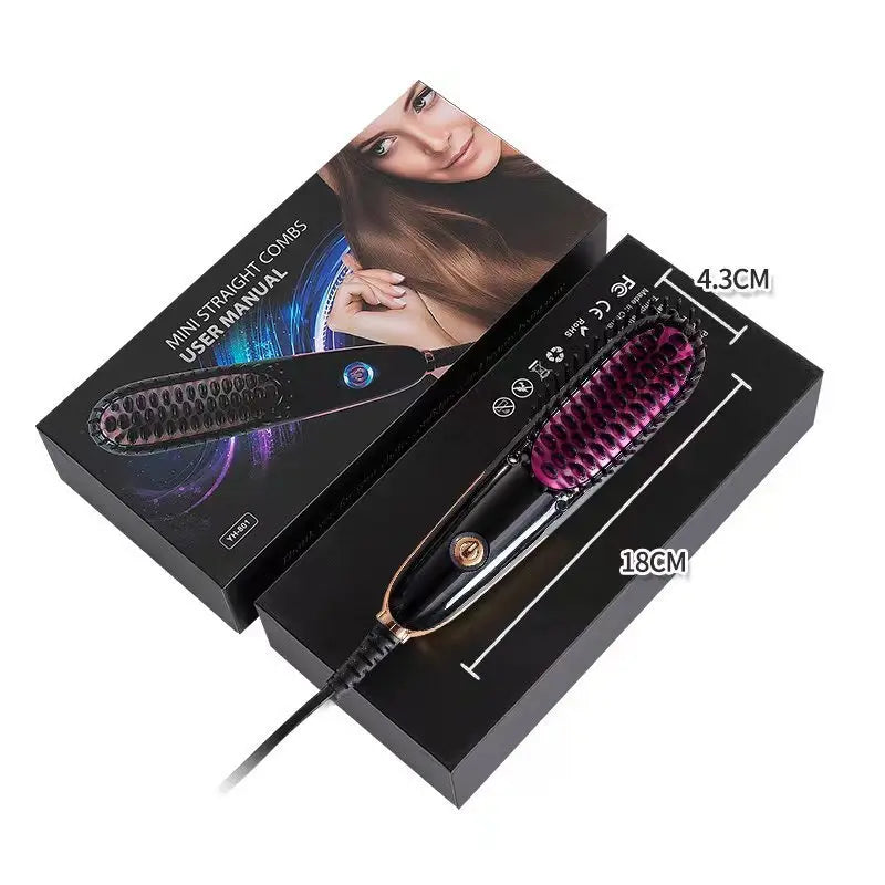 Mini Plastic Electric Beard Heated and Hair Straightener Comb PTC Hair Straightening Brush Personal Care Tool