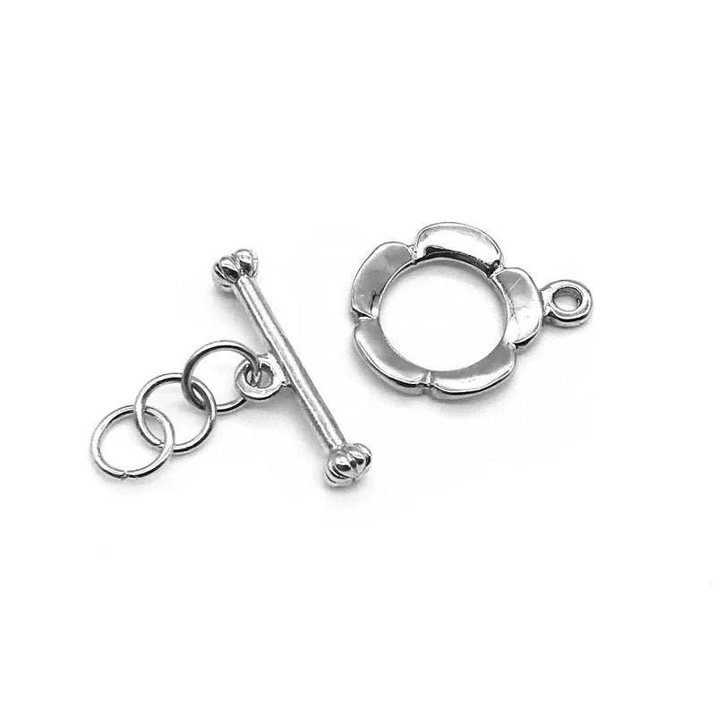 Luxury Wholesale Jewelry Clasp Lock Custom Unfading Fancy Necklace Pearl Buckle 925 Sterling Silver Rhodium Plated Nickle Free
