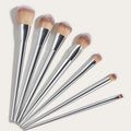 New 7 Pcs Silver  Makeup Brush Set With Makeup Brush Bag Cosmetic Tools Gift Girls Beauty Products