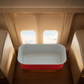 Factory Wholesale Durable Tin Foil Prep Meal Liners Catering Box Foil Lid Red  Aluminum Airline Container  for Food