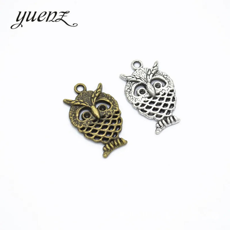 Antique Owl Charms Pendant Fit DIY Bracelet Necklace Jewelry Making 24*15mm D167