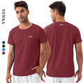 Men's Neck Loose Sports Fitness Running Top Custom Logo Men Nylon Breathable Quick-dry Wicking Gym Workout Short Sleeve T Shirts