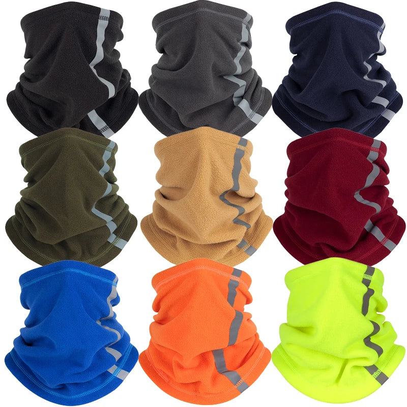 Custom Logo Winter Windproof Cycling Running Bandana Ski Reflective Fleece Neck Gaiter Warmer