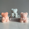 Valentine's Day Wedding 3D Rose Bear with Love Candle Silicone Molds for Making Candle