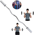 Unisex 1.2m 1.5m Barbell Training Bar Sport Training Body Fitness Curved Bar Free Weights for Weightlifting