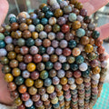 Wholesale Genuine Gemstones Stone Bead Beading Loose Gemstone Hole Di Round Loose Stone Beads Ocean Agate for Jewelry Making