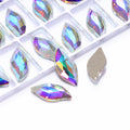 QIYI Wholesale Diamond Leaf  FlatBack Bevel Stone Glass Crystal AB Flat Back Coloful Rhinestones Buttons for Bouquet Rhinestones