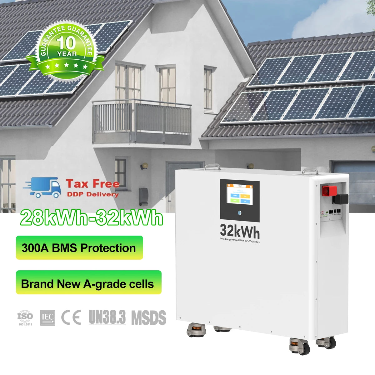 Mobile 51.2v 600ah Low Voltage 30KWH  Solar Lithium Lifepo4 Battery BackUp Battery Power for Home Solar Battery System