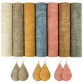 China Leather Factory Colorful Textured Faux Pvc Linen Embossed Leather for Earring Hair Bow