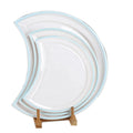 Restaurant Dinnerware Moon Shape 9.5 Inch Printing Unique Melamine Dessert Plate