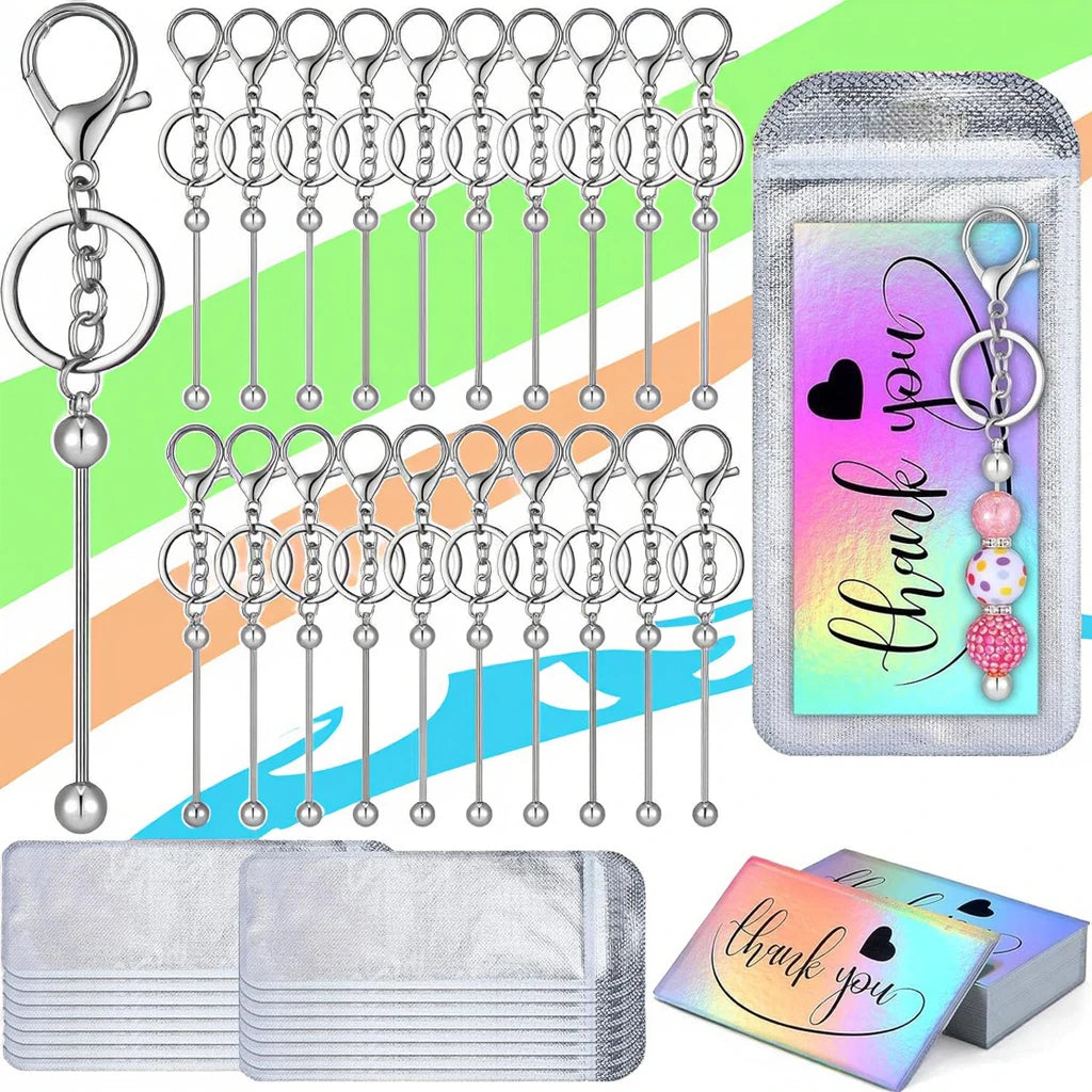 Hot Sales Cross-border New Beaded Key-chain Rod DIY Handmade Beaded Key-chain Cute Pendant Hanging Ornament Set