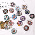 New Arrival Stainless Steel Natural Stone Jewelry Wrap Braid Pendant Bead Woven Mandala Dreamcatcher Small Stone Pendant
