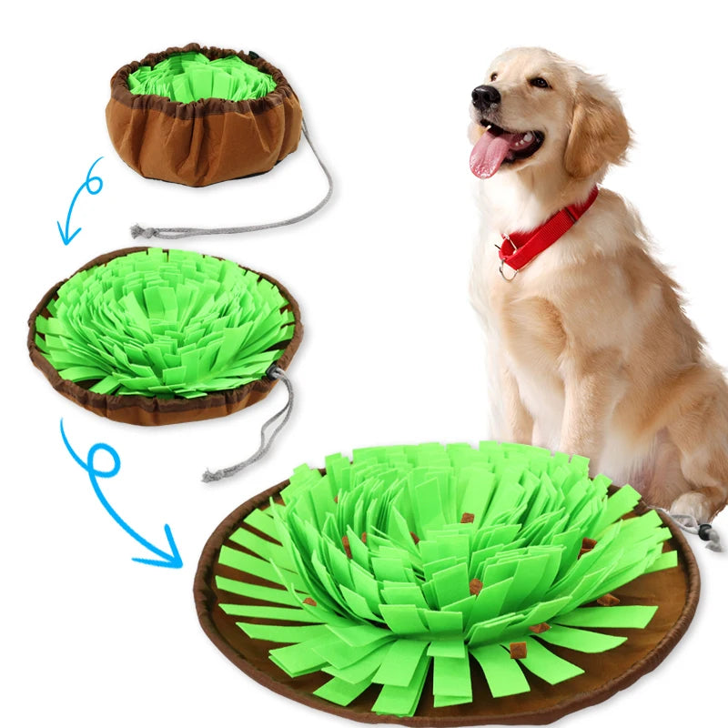 Pet Sniffing Pad Felt Puzzle Interactive Dog Nosework Feeding Mat Slow Feeder Training 36x10cm for Small & Large Dogs