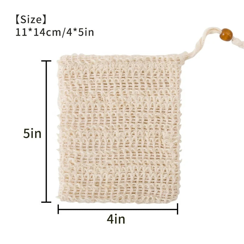 Handmade Beam-Mouthed Cotton and Linen Foaming Net Soap Storage Bag Environmentally Friendly Promotional Party Supplies