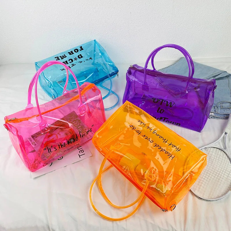 Custom Letter Spinnanight Duffel Hoe Bags Women Wholesale PVC Spend the Night Bling Bag Weekend Black Spend Da Night Bag 2025