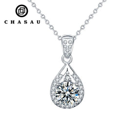 Rose Gold Plated Silver 925 Necklace Jewelry D Color 1ct 2ct 3ct Moissanite Heart Infinity Pendant Necklace for Women