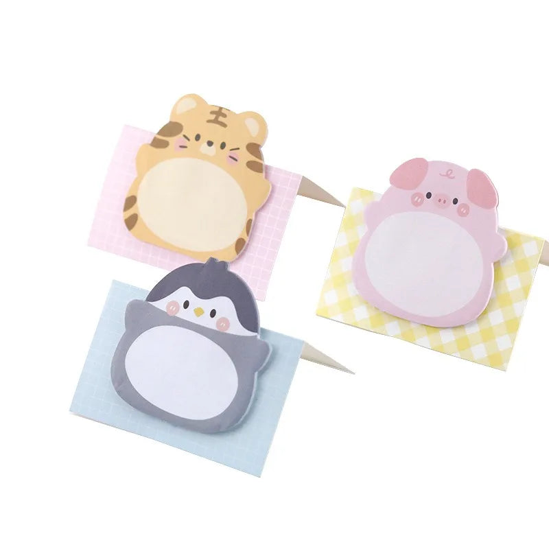Korean Cute Fun Cartoon Animal Convenience Sticker Creative Animal Standing Message Memo Sticker Customizable Logo