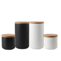 Wholesale Large Custom Printing Color 8oz 10oz Black Matte Ceramic Jars With Bamboo Wooden Lids for Candle Making