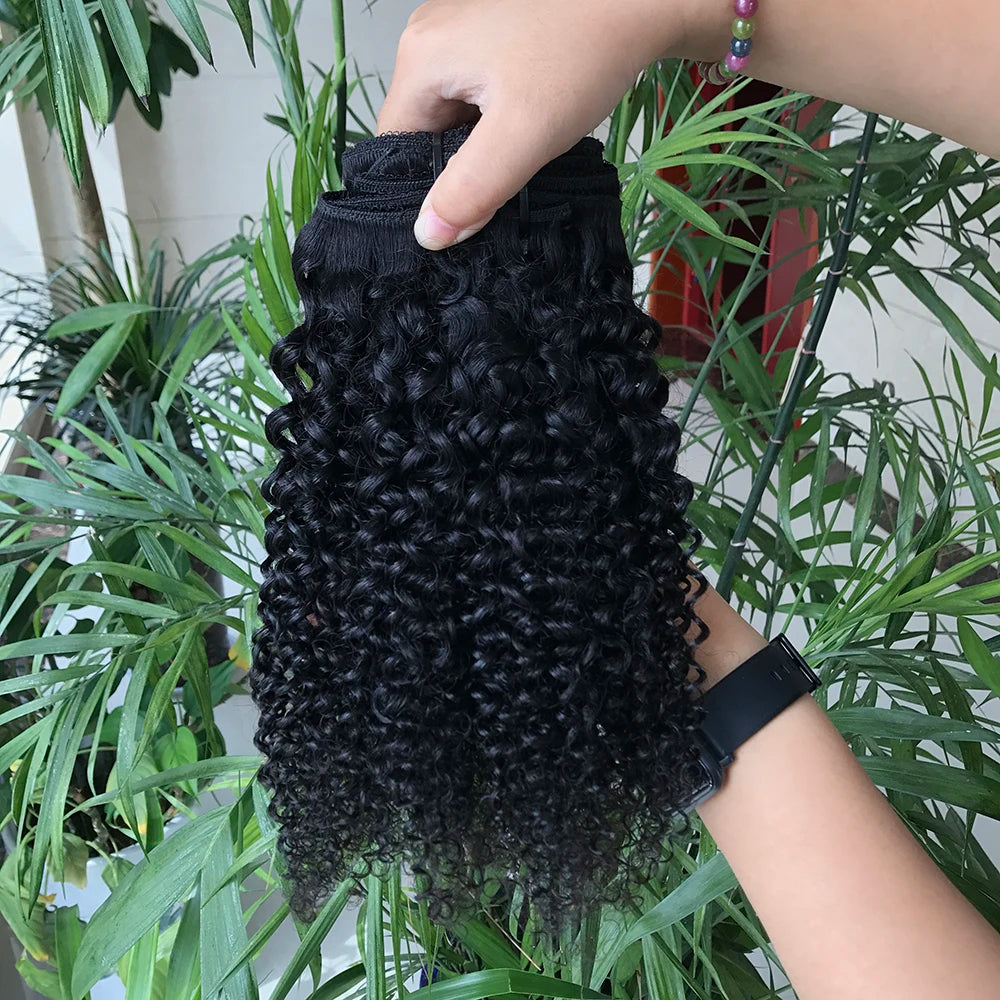 Xuchang City SHEOU  Factory Price for Raw Indian Temple Clip in Human Hair Extensions for Black Women