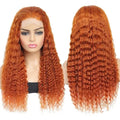 New Arrival 350 Raw Brazilian Hair Wigs Orange Color Straight Body Wave Deep Wave 16-30inch 13x4 Human Hair Swiss Lace Front Wig
