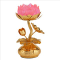 Golden Alloy Lotus Candlestick for Buddha Altar