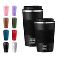 Reusable Leakproof 380ml 510ml  Double Wall Vacuum Insulated Stainless Steel Travel Coffee Mug Tumbler Cup with Silicone Sleeve