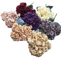 Handmade 5-Fork Big Artificial Hydrangea Bouquet 50cm Realistic Silk Hydrangea Flowers Many Colors for Wedding Graduation Many