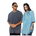 YWGH 260gsm Stone Washed 100% Cotton Plus Size Men's Vintage Soft Printed T-Shirt Retro Branding Custom Design Distressed Look