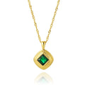 Wholesale Price Wholesale Stainless Steel Necklace Beautiful Cubic Zircon square Pendant Gemstone Necklace for Women
