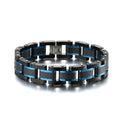 Men's Charm Business Bracelets Solid Carbon Fiber 316l Stainless Steel Heavy Bracelet for Men Jewelry Metal Bangle