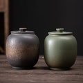 Japanese Gilding Iron Glaze Small Size Ceramic Pot Unsealed White Tea Pu'er Waking up Jar Kitchen Tea Storage Canister