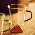 Trend Creative Color Base Glass Handle Borosilicate Glass Cup for Tea and Coffee