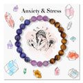2025 Natural Healing Colorful Good Luck Crystal Stone Beaded Silver Plated Trendy Anxierty Protection Bracelet Jewelry Gift