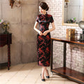 J3082 Wholesale Long Brocade Cheongsam Open Performance Runway Show Party Qipao Slim