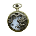 BOSHIYA Pocket Watch Quartz Antique Vintage Classic Gift Skeleton Dragon No Waterproof