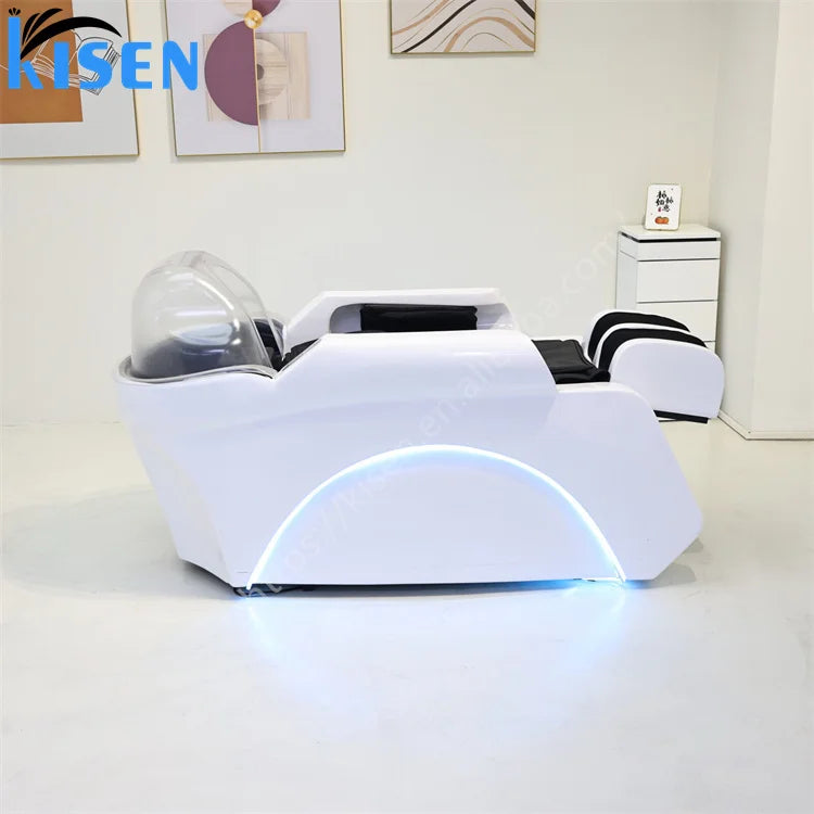 Modern Japanese Head Washing Chair for Spa and Beauty Salon Hair Salon Automatic Shampoo Massage Bed With Adjustable Footrest