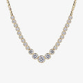Gradient Graduated Tennis Chain 925 Sterling Silver Women Jewelry Gold Plated Bezel CZ Necklace
