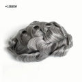 Gray Hair Revert Knots Full Transparent Thin PU Skin Base Human Hair Unit Men Toupee With Natural Hairline