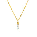 Powell Tarnish-Free 18K Gold Plated Stainless Steel Necklace with Colorful Zirconia Pendant Trendy April Birthday Stone Jewelry