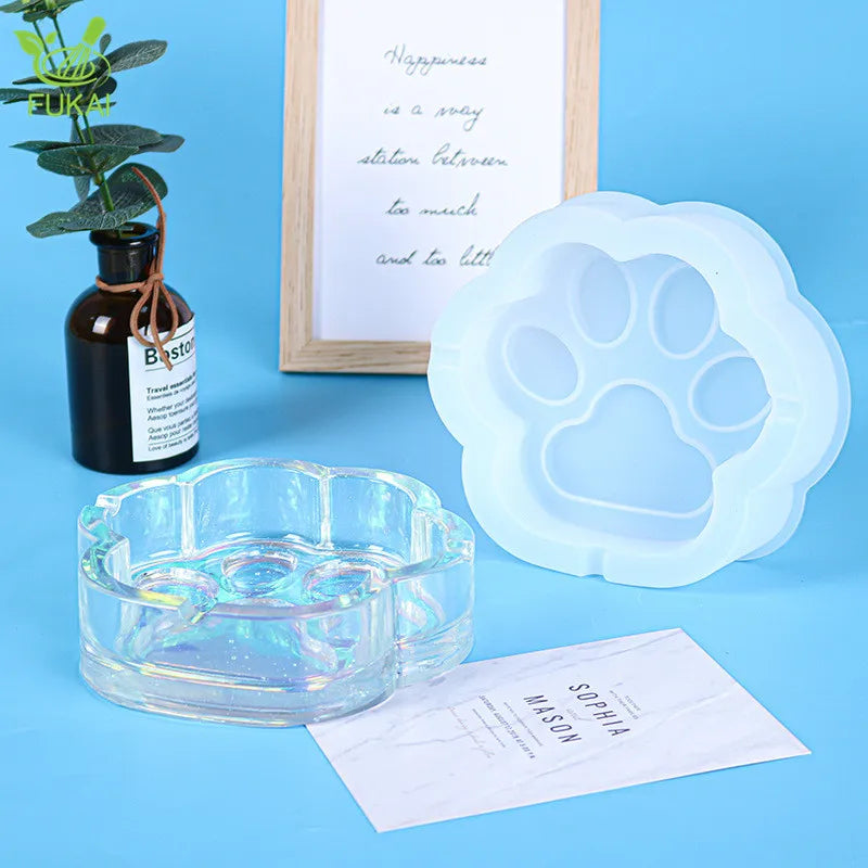 RTS Cat Claw Shape Ashtray Silicone Mold Wholesale Hot Selling Mirror Resin Molds Jewelry Mold Jewelry Epoxy Mould