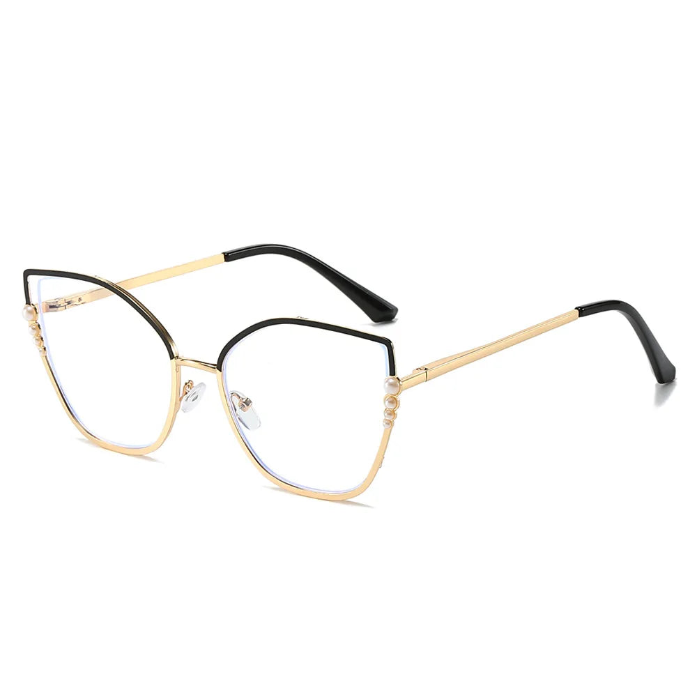 2023 New Trendy Women square Optical Eyewear Metal Oversized Eyeglasses Vintage Big Frame Anti Blue Light Glasses Frame