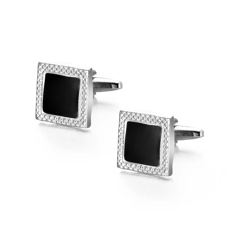 Daili Wholesale High Quality Men's Square Cufflinks New Fashion Silver Metal Accessory for Wedding or Gift