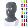 Wholesale Warm Knitted Winter Hats Custom Logo Full Face Cover Ski Mask Caps Embroidery Three 3 Holes Acrylic Knitting Balaclava