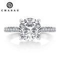 Factory Supply Directly 925 Sterling Silver 9.5mm 3 CT Round Cut Cubic Zirconia Engagement Solitaire Promise Ring
